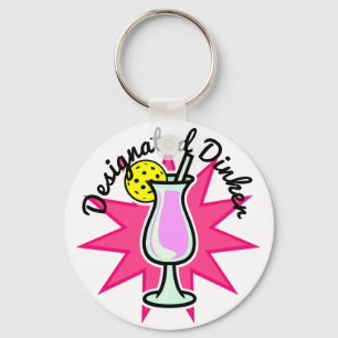 Pickleball Designad Dinker - Rosa Cocktail Nyckelring