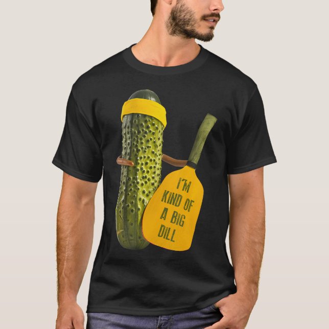 Pickleball Dill Pickle With Paddle Funny Sweatband T Shirt (Framsida)