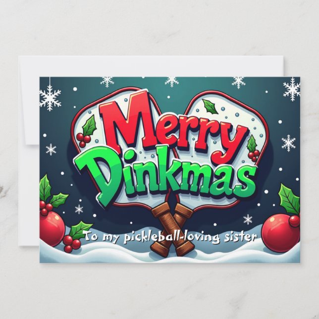 Pickleball Dink If You Love Christmas Julkort (Framsida)