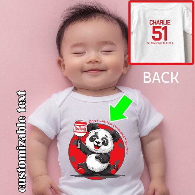 Pickleball Dink som en Panda T Shirt (Pickleball Dink Like a Panda Baby Bodysuit)
