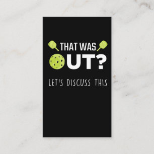 Pickleball Discussion Joke Racquet Sportsman Visitkort