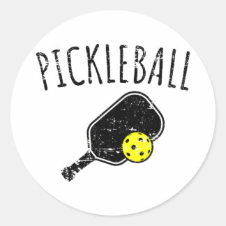 Pickleball distressed design  runt klistermärke