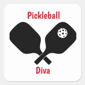 Pickleball-Diva Fyrkantigt Klistermärke