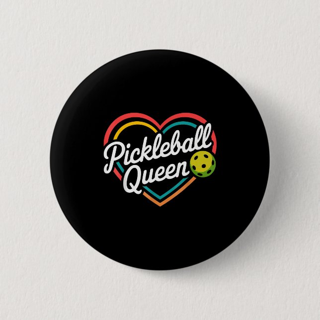 Pickleball-drottning  knapp (Framsida)