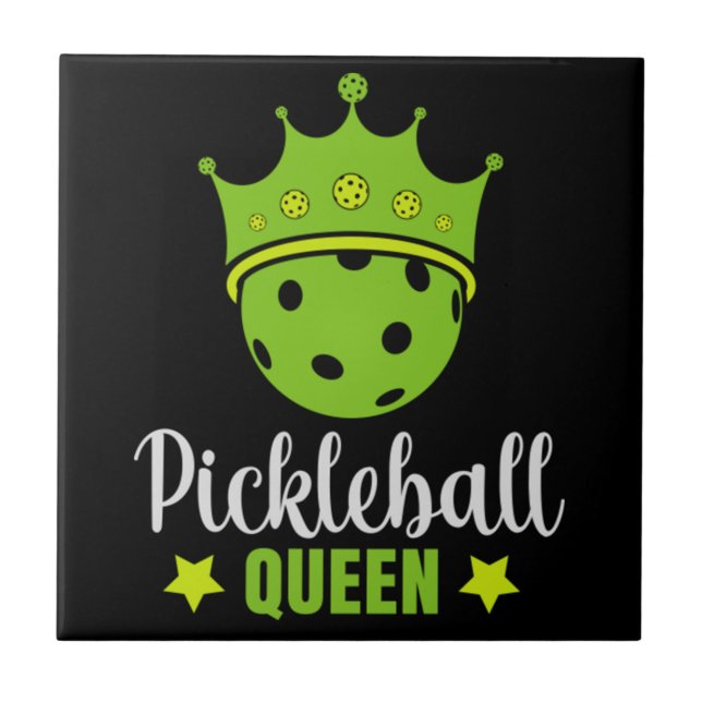 Pickleball Drottning Rolig Pickle Ball Drottning  Kakelplatta (Framsidan)