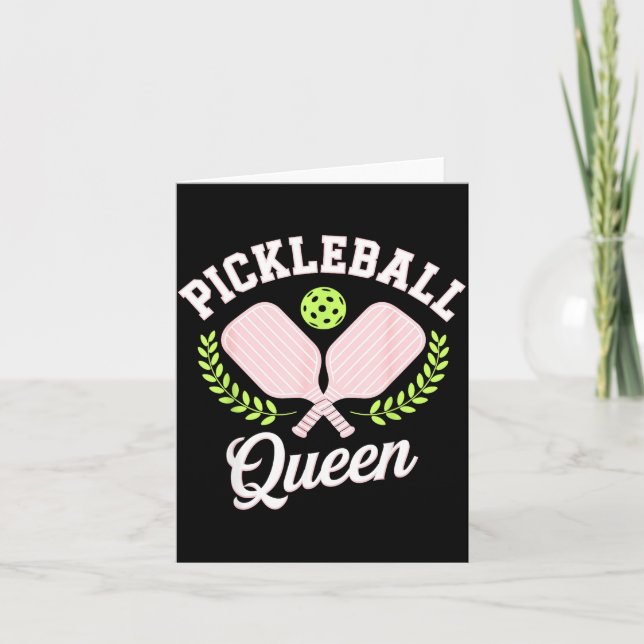 Pickleball-drottning rolig pickleball-spelare  kort (Framsida)