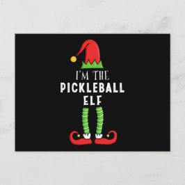 Pickleball Elf-julmatchande familjegåva Vykort