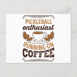 Pickleball Enthusiast körs på kaffegåva Vykort