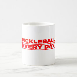 Pickleball Every Day - Red Logo - White Mug Kaffemugg
