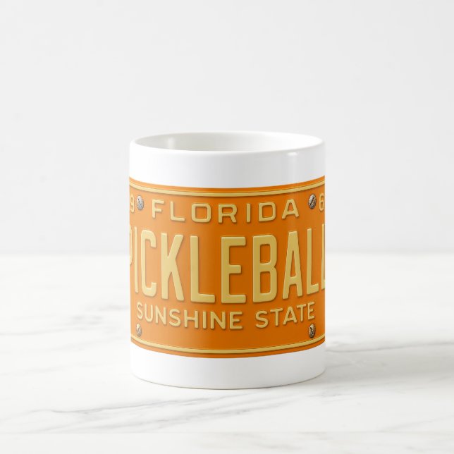 Pickleball Fanatic - Retro Florida License Plate Kaffemugg (Center)