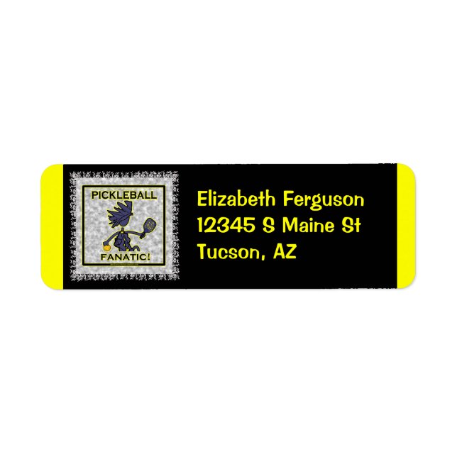 Pickleball Fanatic Returadress Etikett (Framsidan)