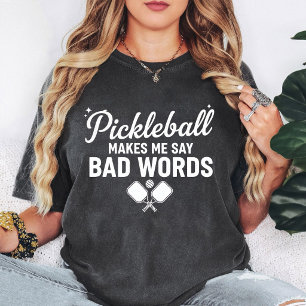 Pickleball Får Mig Att Säga Fula Ord Rolig Design T Shirt
