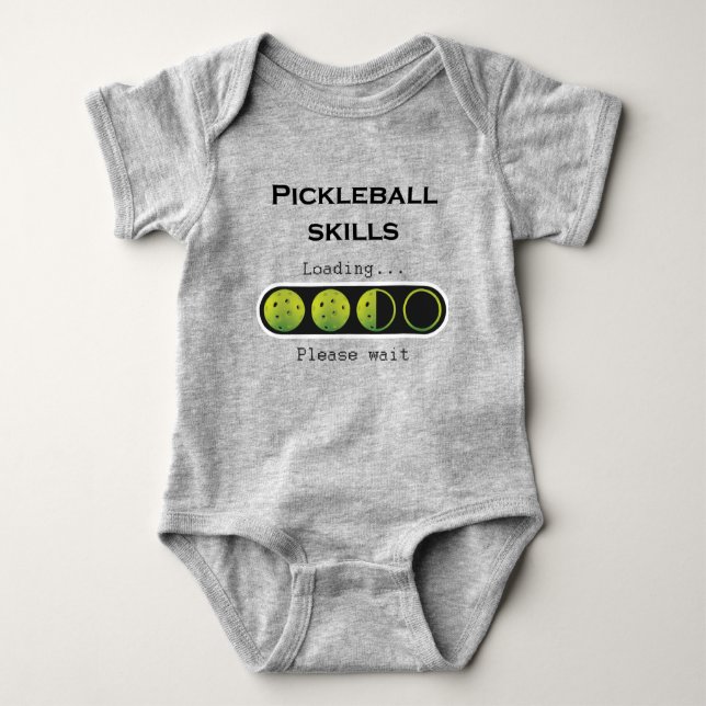 Pickleball-färdigheter inläsning - grönt/grått t shirt (Framsida)