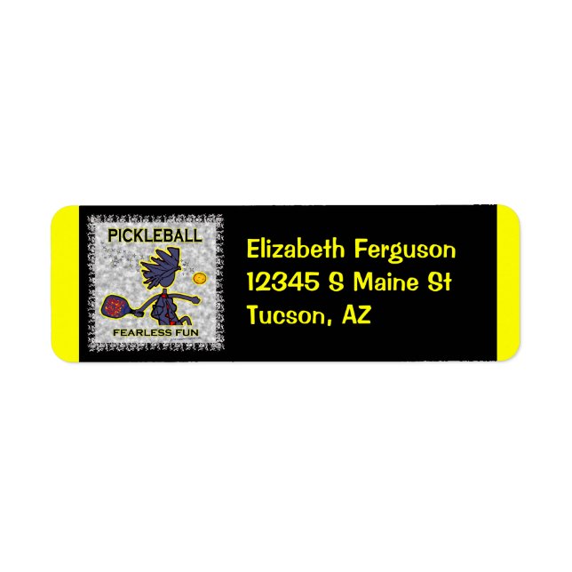 Pickleball Fearless-Roligt Returadress Etikett (Framsidan)