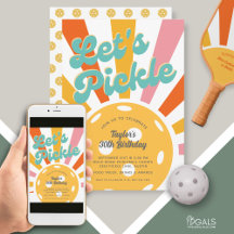 Pickleball-fest Färgglada Retro Solstrålning Rände