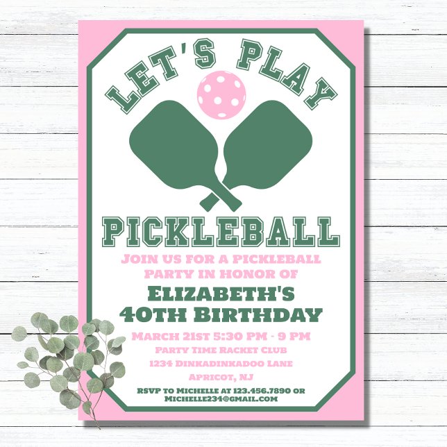 Pickleball-fest sport paddlar inbjudningar (Skapare uppladdad)