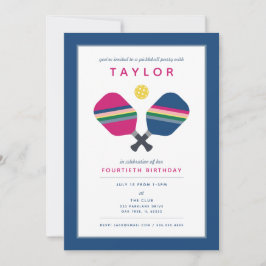 Pickleball-fest Sports Blå Grön Rosa Inbjudan