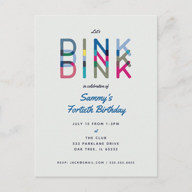 Pickleball-fest Sports Låt oss Dinka Party-inbjuda Vykort (Framsida)