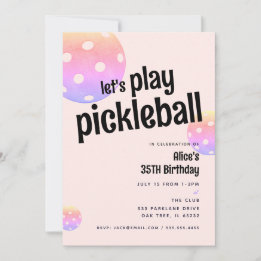 Pickleball-fest Sports Pastell Festinbjudan Inbjudningar