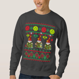 Pickleball Festive Gnomes Ugly Sweater Lång Ärmad Tröja
