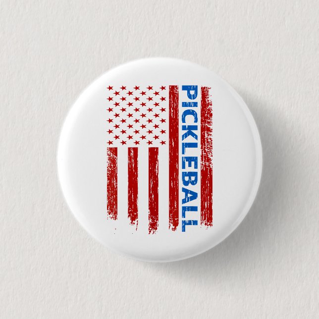 Pickleball Flagga - Spelar Paddleball Pickleball A Knapp (Framsida)