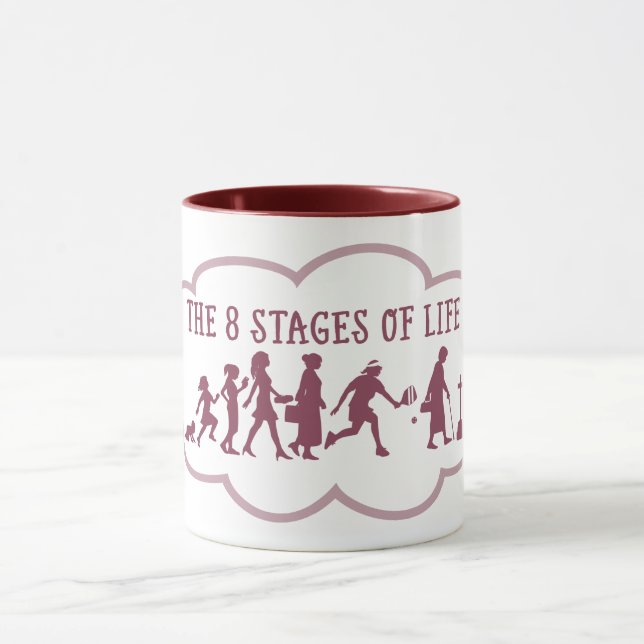 Pickleball fläkt humor (8 levnadsstadier) - röd mugg (Center)