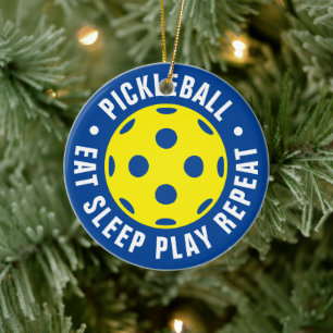Pickleball fläkt Julgran, prydnadsgåva Julgransprydnad Keramik