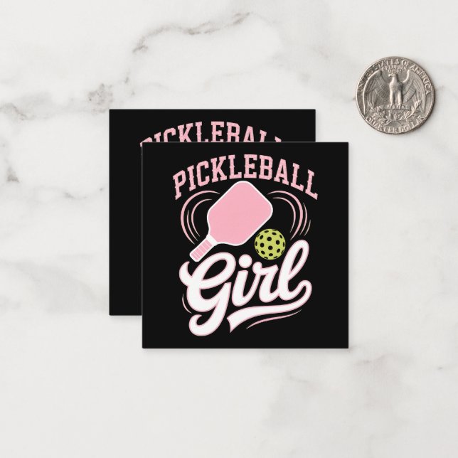 Pickleball Flicka Spelare Anteckningskort (Fram/Back In Situ)