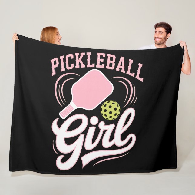 Pickleball Flicka Spelare Fleecefilt (På plats)
