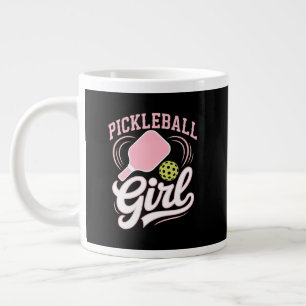 Pickleball Flicka Spelare Jumbo Mugg