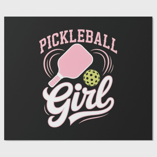 Pickleball Flicka Spelare Presentpapper (Platt)