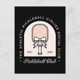 Pickleball-flickors klubb squad finare svart estet vykort