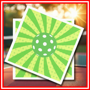 Pickleball Födelsedag Grön RETRO Ränder Sport Pappersservett