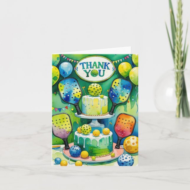 Pickleball-födelsedag Tack Kort (Framsida)