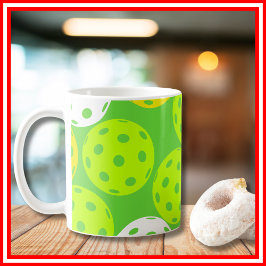 Pickleball Födelsedagsfest Cute Grönt Sports Kaffemugg