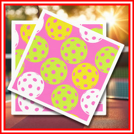 Pickleball Födelsedagsfest Cute Rosa Sports Pappersservett