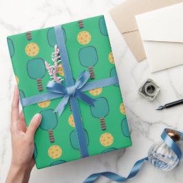 Pickleball Födelsedagsfest Grönt Presentpapper