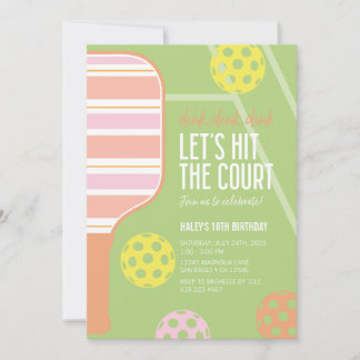 Pickleball Födelsedagsfest inbjudan ・ Dink Dink Di