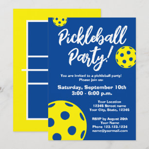 Pickleball Födelsedagsfest inbjudan-mall Inbjudningar