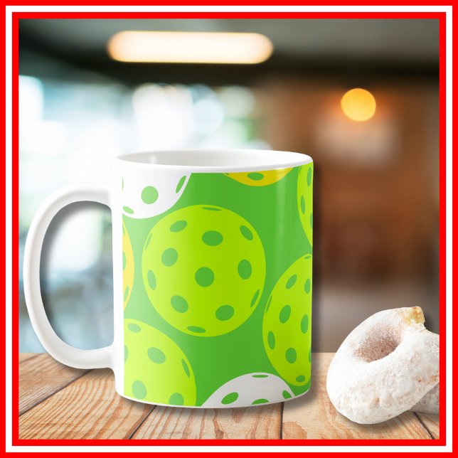 Pickleball Födelsedagsfest Söt Grön Sport Kaffemugg (Skapare uppladdad)