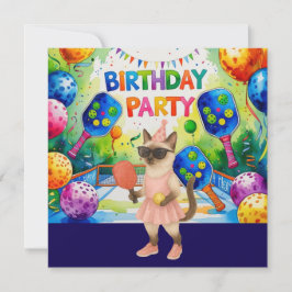 Pickleball-födelsedagstema Inbjudningar