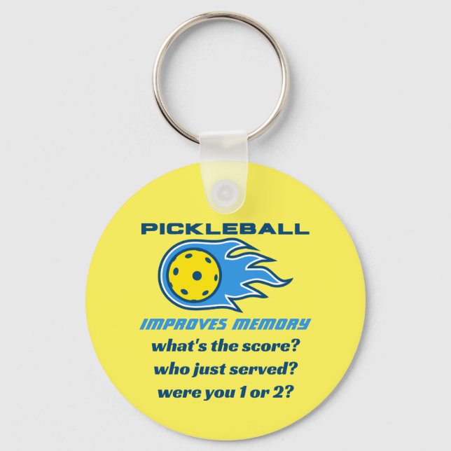 Pickleball Förbättrar Minnet Roligt  Nyckelring (Framsida)
