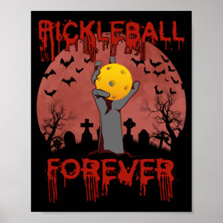 Pickleball Forever för Halloween Poster