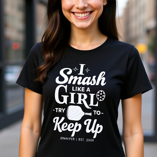 Pickleball Funny Gift för hennes Cute Personlig T Shirt (pickleball gift for her funny tshirt women birthday christmas club mom friend personalized)