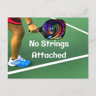 Pickleball funny inga strängar anslutna vykort