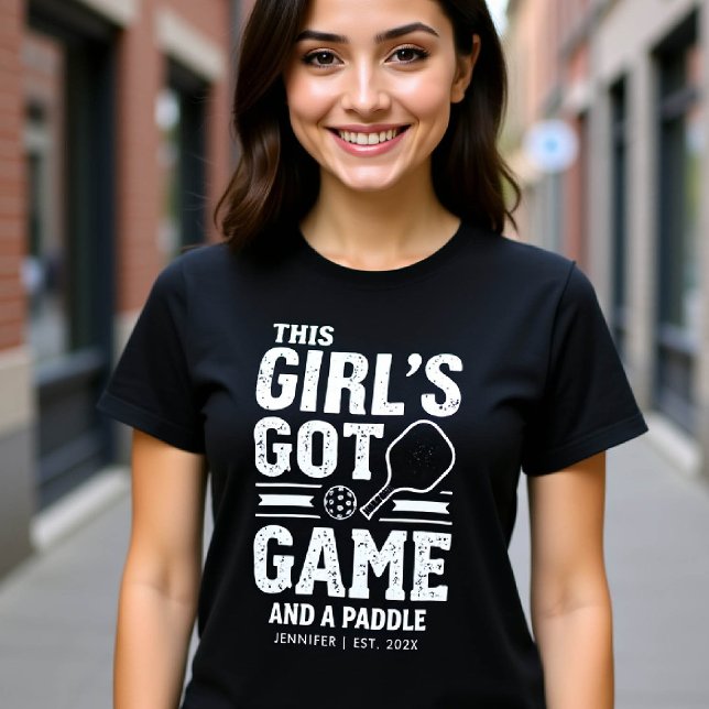 Pickleball Funny Satt Girl Gift Personlig T Shirt (pickleball gift personalized funny shirt women typography birthday christmas club mom friend)