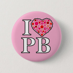 Pickleball fylld HeartRed och Rosa I Heart PB Knapp