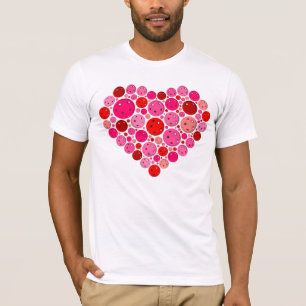 Pickleball fylld på hjärtans Rosa och Röda Kärlek T Shirt