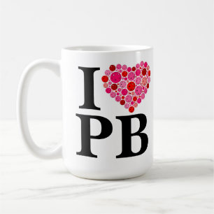 Pickleball fylld Rosa i hjärtat och PB i rött hjär Kaffemugg
