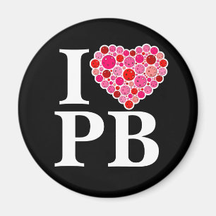 Pickleball fylld Rosa i hjärtat och PB i rött hjär Magnet